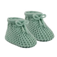 S401-SG: Sage Acrylic Bootees w/Lace